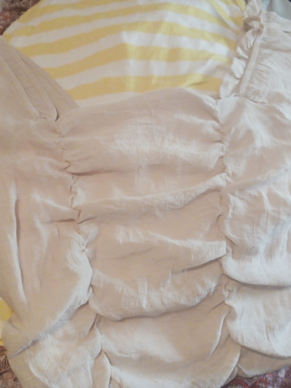 Love Tree Beige Ruffled Crop Top